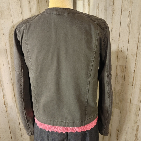 Gap gray moto jacket sz 4 - Picture 5 of 8
